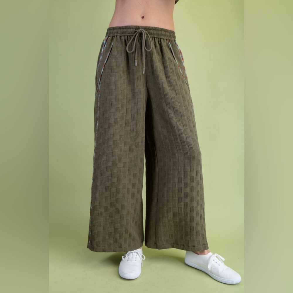 💚 3310. Textured Relaxed Fit Drawstring Pants